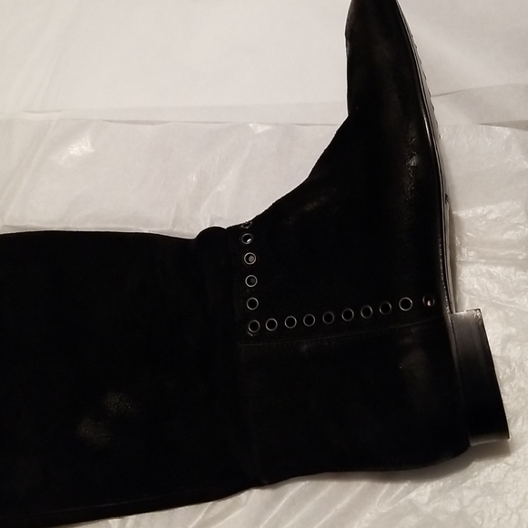 New Pedro Garcia Gavina Suede Grommet Boots Riding Distressed Suede Leather - Picture 7 of 12